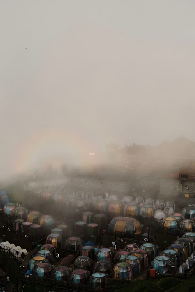 rainbow on the mountain top